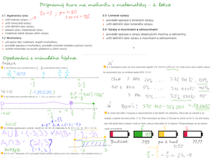 Záznam z přípravného kurzu matematiky CERMAT