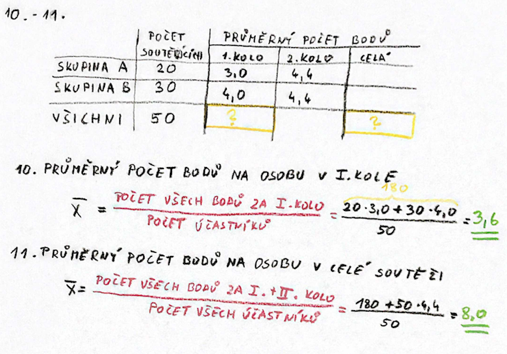 Řešení úlohy 10 a  11