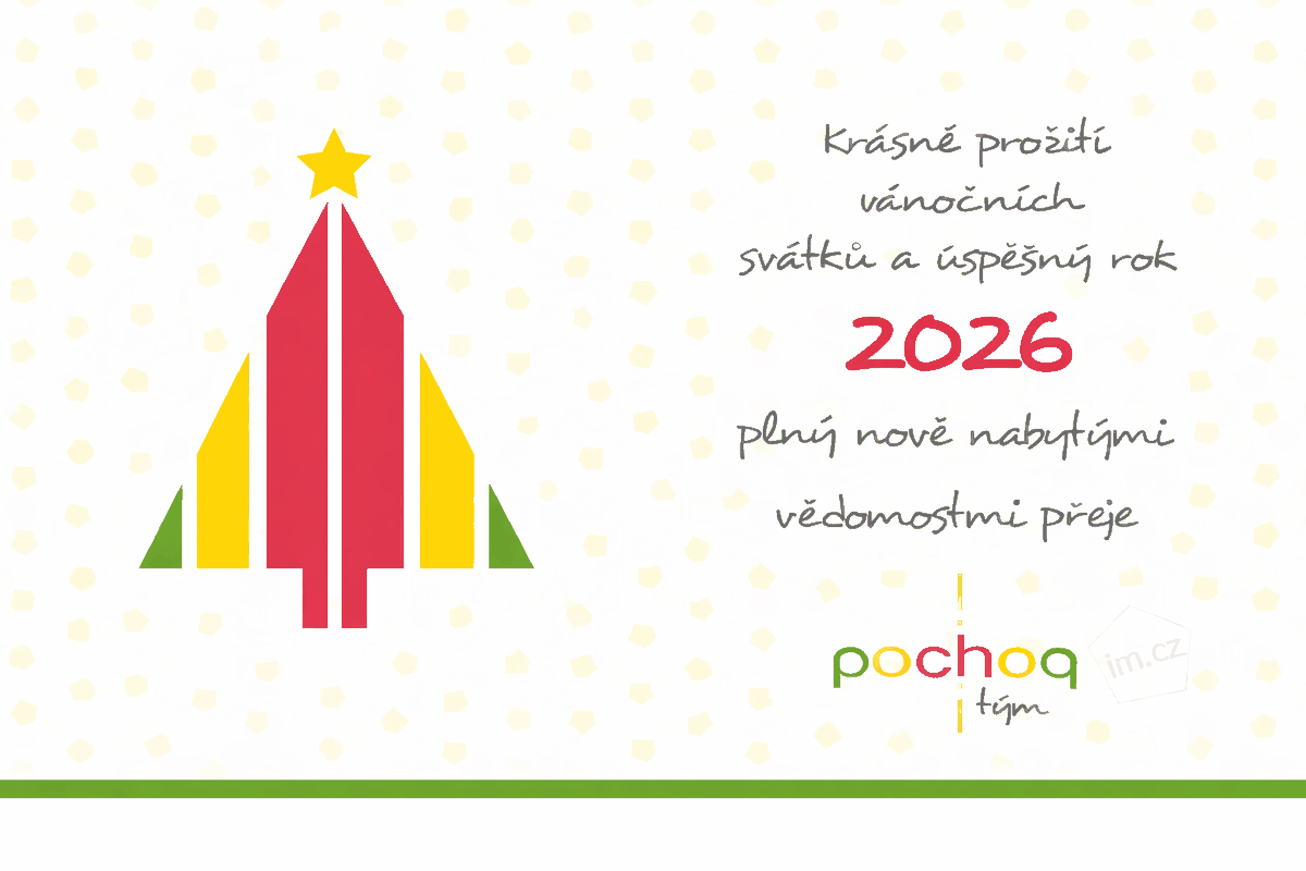 Vánoční přání vzdělávacího centra Pochopim.cz — krásné prožití vánočních svátků a úspěšný rok 2026